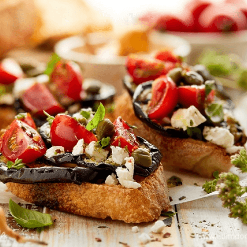 Bruschetta with Eggplant-Dozen