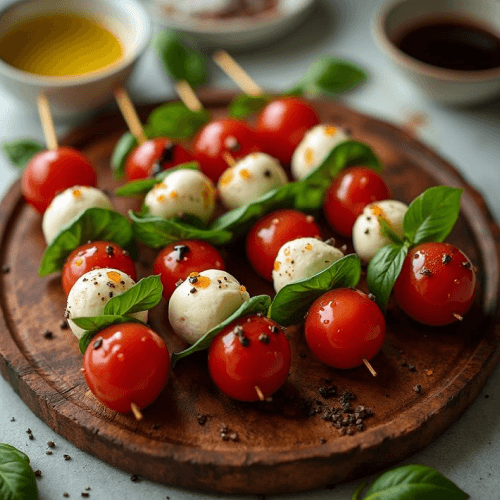 Mini Skewers with Tomatoes and Mozzarella (1 dz)